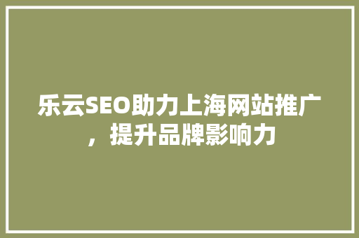 乐云SEO助力上海网站推广，提升品牌影响力