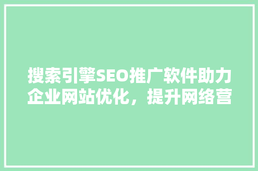 搜索引擎SEO推广软件助力企业网站优化，提升网络营销效果