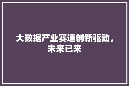 大数据产业赛道创新驱动，未来已来  第1张
