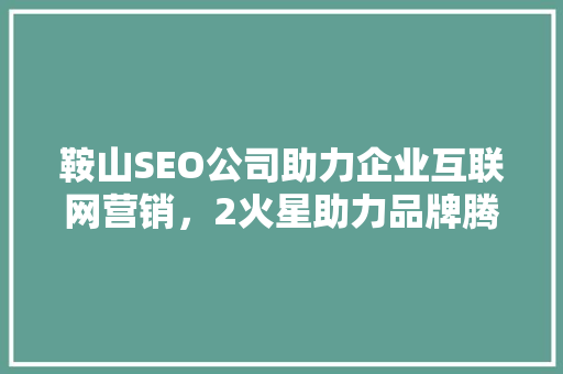 鞍山SEO公司助力企业互联网营销，2火星助力品牌腾飞