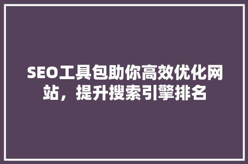 SEO工具包助你高效优化网站，提升搜索引擎排名  第1张