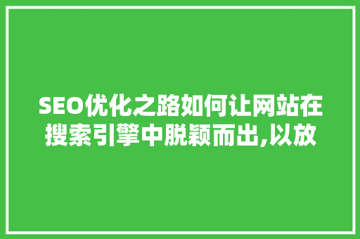 SEO优化之路如何让网站在搜索引擎中脱颖而出,以放心火26星为例
