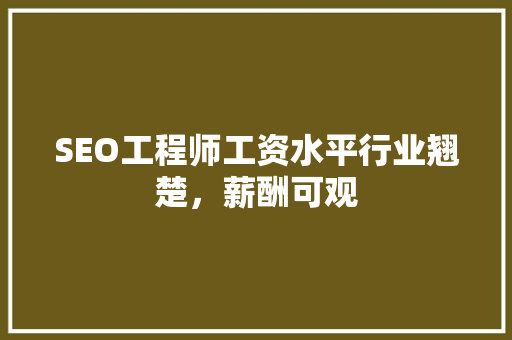 SEO工程师工资水平行业翘楚，薪酬可观