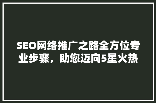 SEO网络推广之路全方位专业步骤，助您迈向5星火热度