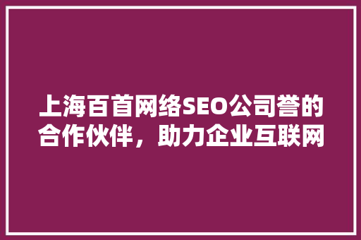 上海百首网络SEO公司誉的合作伙伴，助力企业互联网营销新篇章