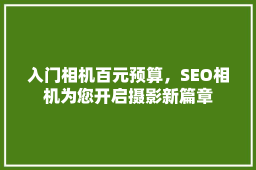 入门相机百元预算，SEO相机为您开启摄影新篇章
