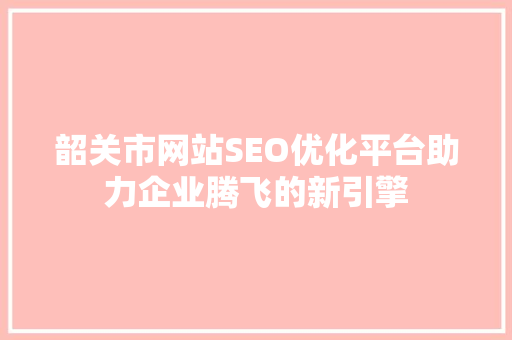 韶关市网站SEO优化平台助力企业腾飞的新引擎