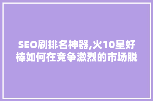 SEO刷排名神器,火10星好棒如何在竞争激烈的市场脱颖而出