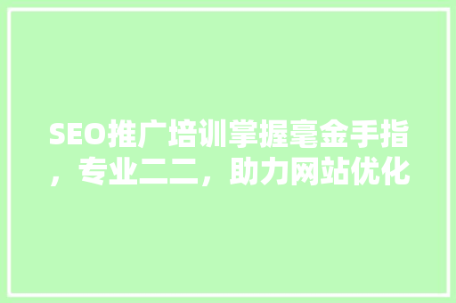 SEO推广培训掌握毫金手指，专业二二，助力网站优化之路