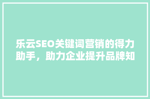 乐云SEO关键词营销的得力助手，助力企业提升品牌知名度