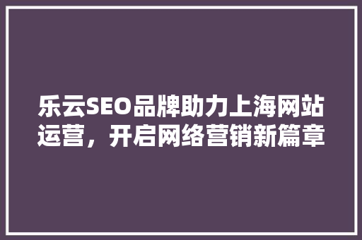 乐云SEO品牌助力上海网站运营，开启网络营销新篇章