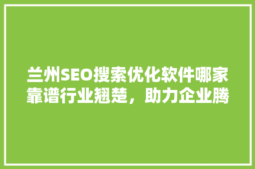 兰州SEO搜索优化软件哪家靠谱行业翘楚，助力企业腾飞