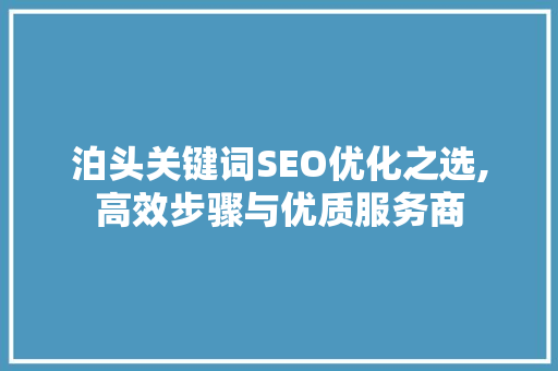 泊头关键词SEO优化之选,高效步骤与优质服务商