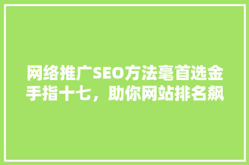 网络推广SEO方法毫首选金手指十七，助你网站排名飙升