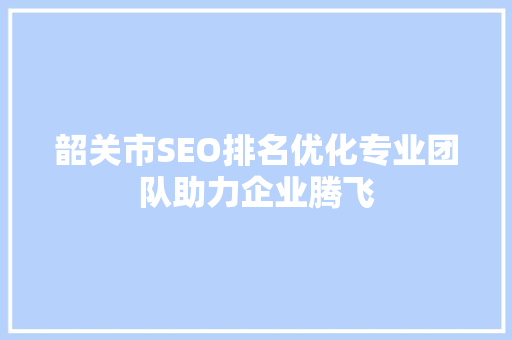 韶关市SEO排名优化专业团队助力企业腾飞