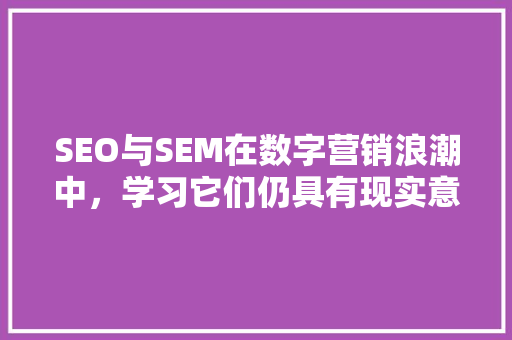 SEO与SEM在数字营销浪潮中，学习它们仍具有现实意义  第1张