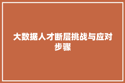 大数据人才断层挑战与应对步骤