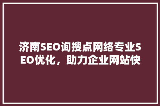 济南SEO询搜点网络专业SEO优化，助力企业网站快速崛起