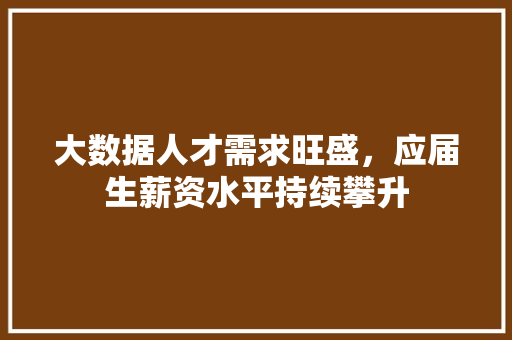 大数据人才需求旺盛，应届生薪资水平持续攀升
