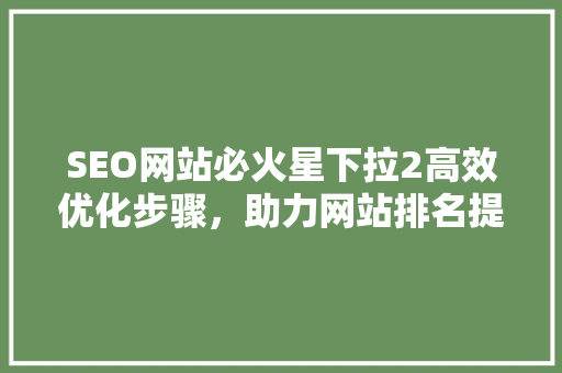 SEO网站必火星下拉2高效优化步骤，助力网站排名提升