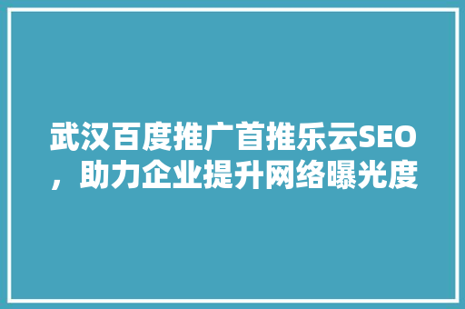 武汉百度推广首推乐云SEO，助力企业提升网络曝光度