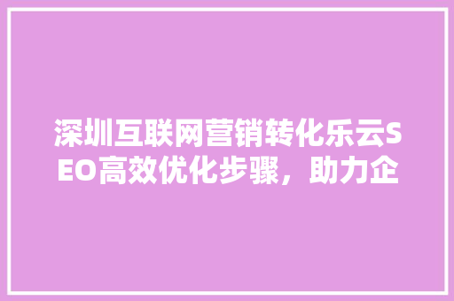 深圳互联网营销转化乐云SEO高效优化步骤，助力企业腾飞