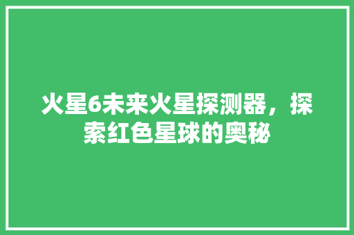 火星6未来火星探测器，探索红色星球的奥秘