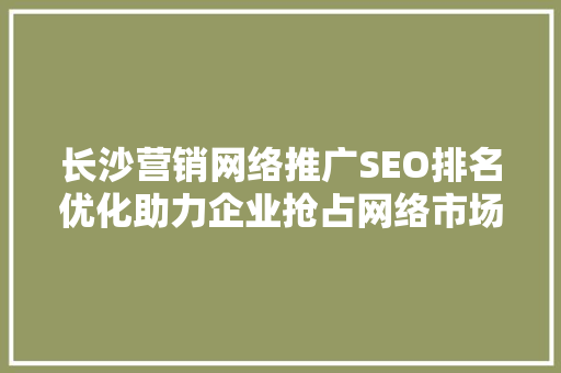 长沙营销网络推广SEO排名优化助力企业抢占网络市场制高点