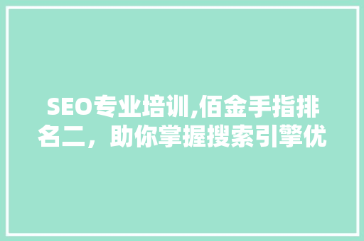 SEO专业培训,佰金手指排名二，助你掌握搜索引擎优化之路