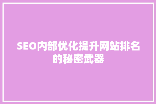 SEO内部优化提升网站排名的秘密武器