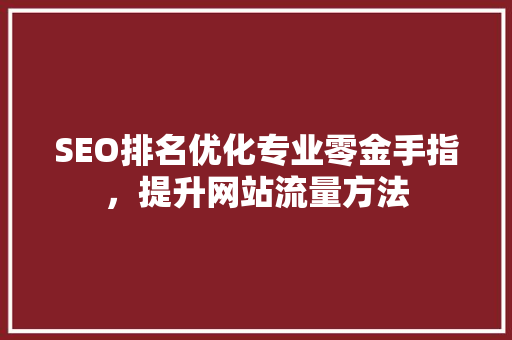 SEO排名优化专业零金手指，提升网站流量方法