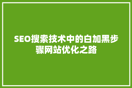 SEO搜索技术中的白加黑步骤网站优化之路