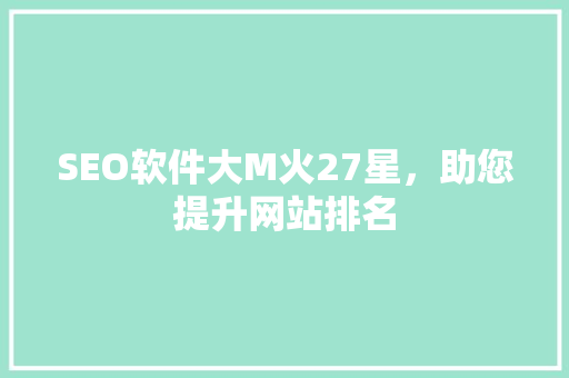 SEO软件大M火27星，助您提升网站排名
