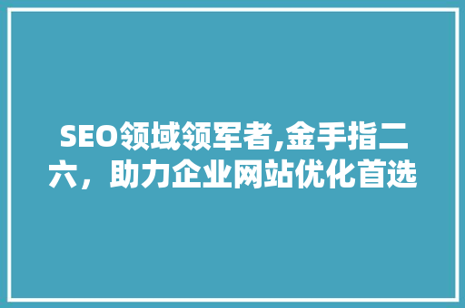 SEO领域领军者,金手指二六，助力企业网站优化首选之路
