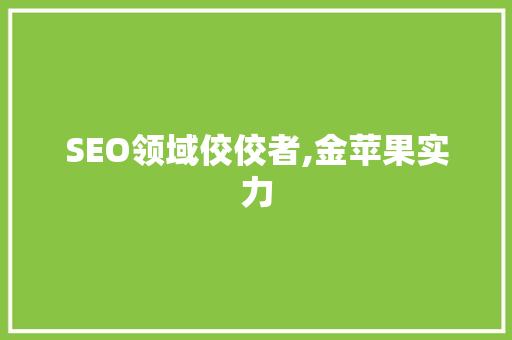 SEO领域佼佼者,金苹果实力