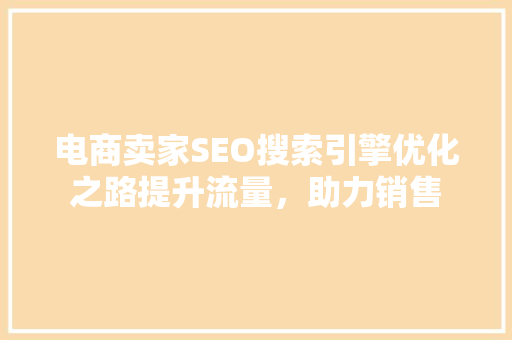 电商卖家SEO搜索引擎优化之路提升流量，助力销售