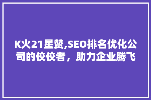 K火21星赞,SEO排名优化公司的佼佼者，助力企业腾飞