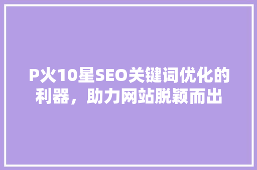 P火10星SEO关键词优化的利器，助力网站脱颖而出