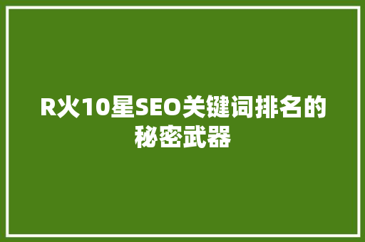 R火10星SEO关键词排名的秘密武器