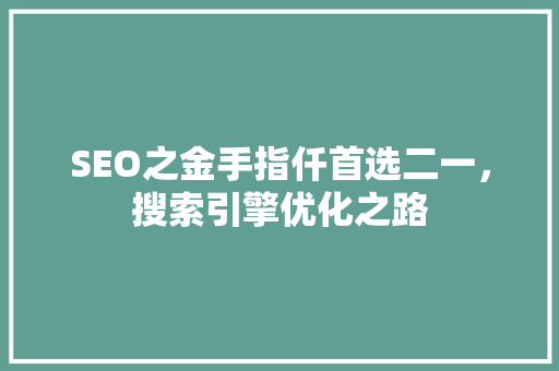 SEO之金手指仟首选二一，搜索引擎优化之路