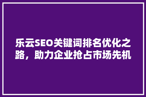 乐云SEO关键词排名优化之路，助力企业抢占市场先机