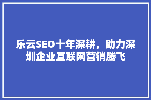 乐云SEO十年深耕，助力深圳企业互联网营销腾飞