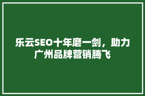 乐云SEO十年磨一剑，助力广州品牌营销腾飞