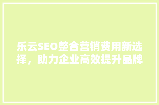乐云SEO整合营销费用新选择，助力企业高效提升品牌知名度