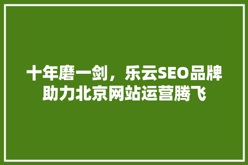 十年磨一剑，乐云SEO品牌助力北京网站运营腾飞