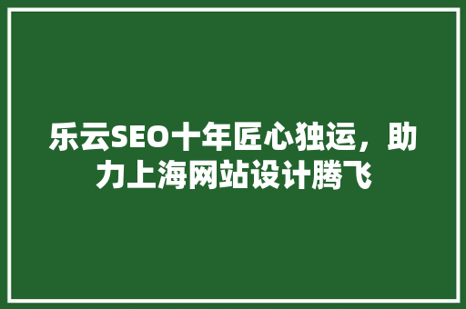 乐云SEO十年匠心独运，助力上海网站设计腾飞