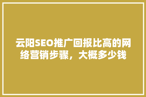 云阳SEO推广回报比高的网络营销步骤，大概多少钱