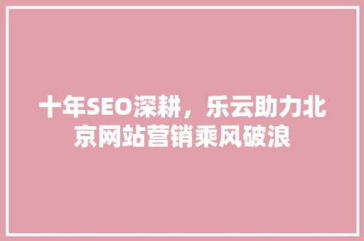 十年SEO深耕，乐云助力北京网站营销乘风破浪  第1张