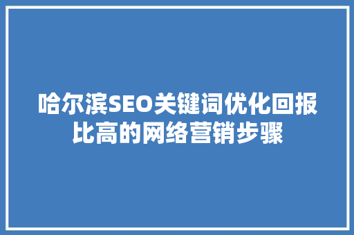 哈尔滨SEO关键词优化回报比高的网络营销步骤  第1张