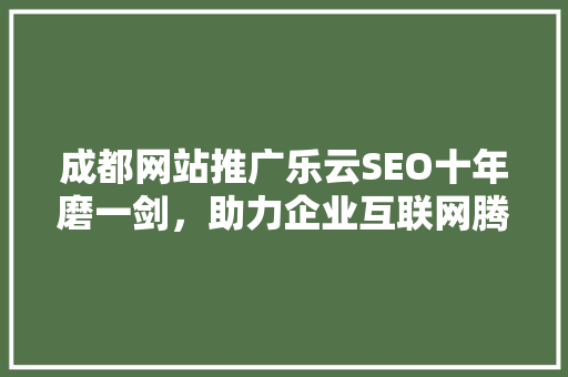 成都网站推广乐云SEO十年磨一剑，助力企业互联网腾飞